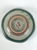 Japanese Kutani Ware Porcelain Sake Cup Vtg Ochoko Hexagon Gold Pine Tree G279