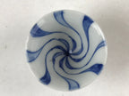 Japanese Kutani Ware Porcelain Sake Cup Vtg Rappa Ochoko Sometsuke Swirl G109