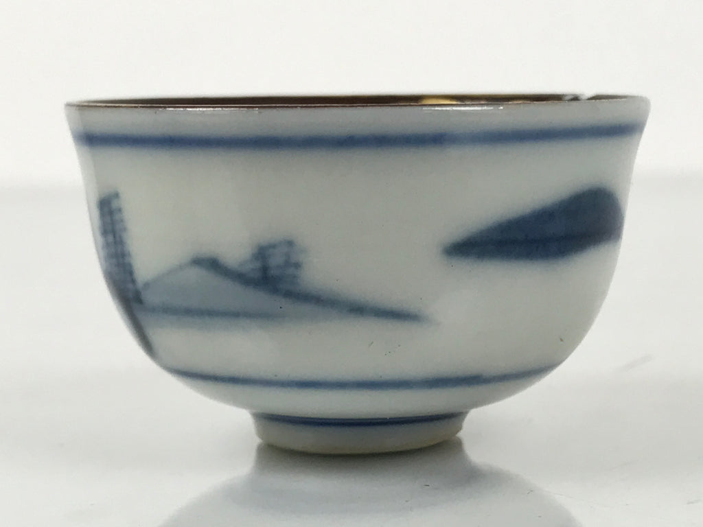 Japanese Kutani Ware Porcelain Sake Cup Vtg Tsubomi Ochoko Chicken Rooster G301