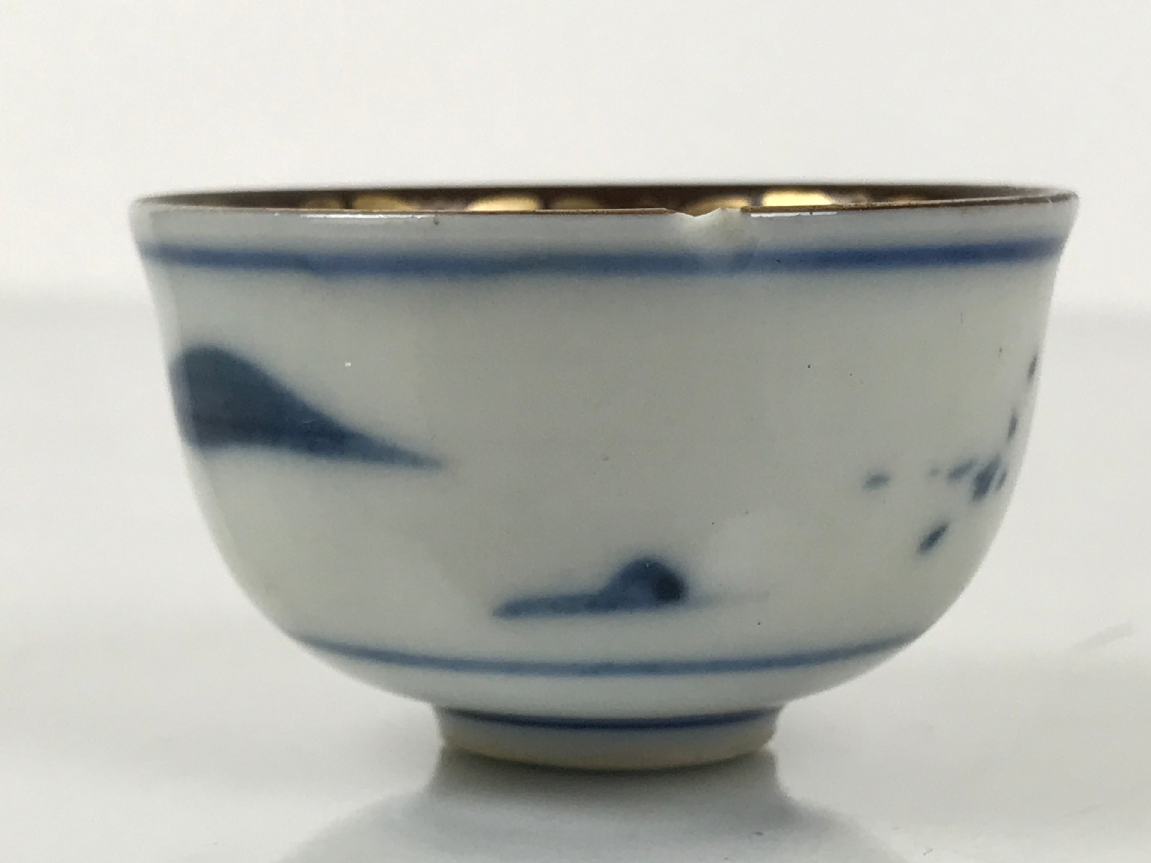 Japanese Kutani Ware Porcelain Sake Cup Vtg Tsubomi Ochoko Chicken Rooster G301