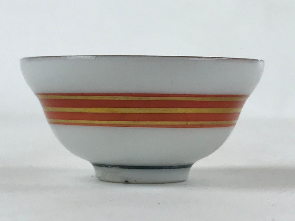 Japanese Kutani Ware Porcelain Sake Cup Vtg Tsubomi Ochoko Gold Flowers G111