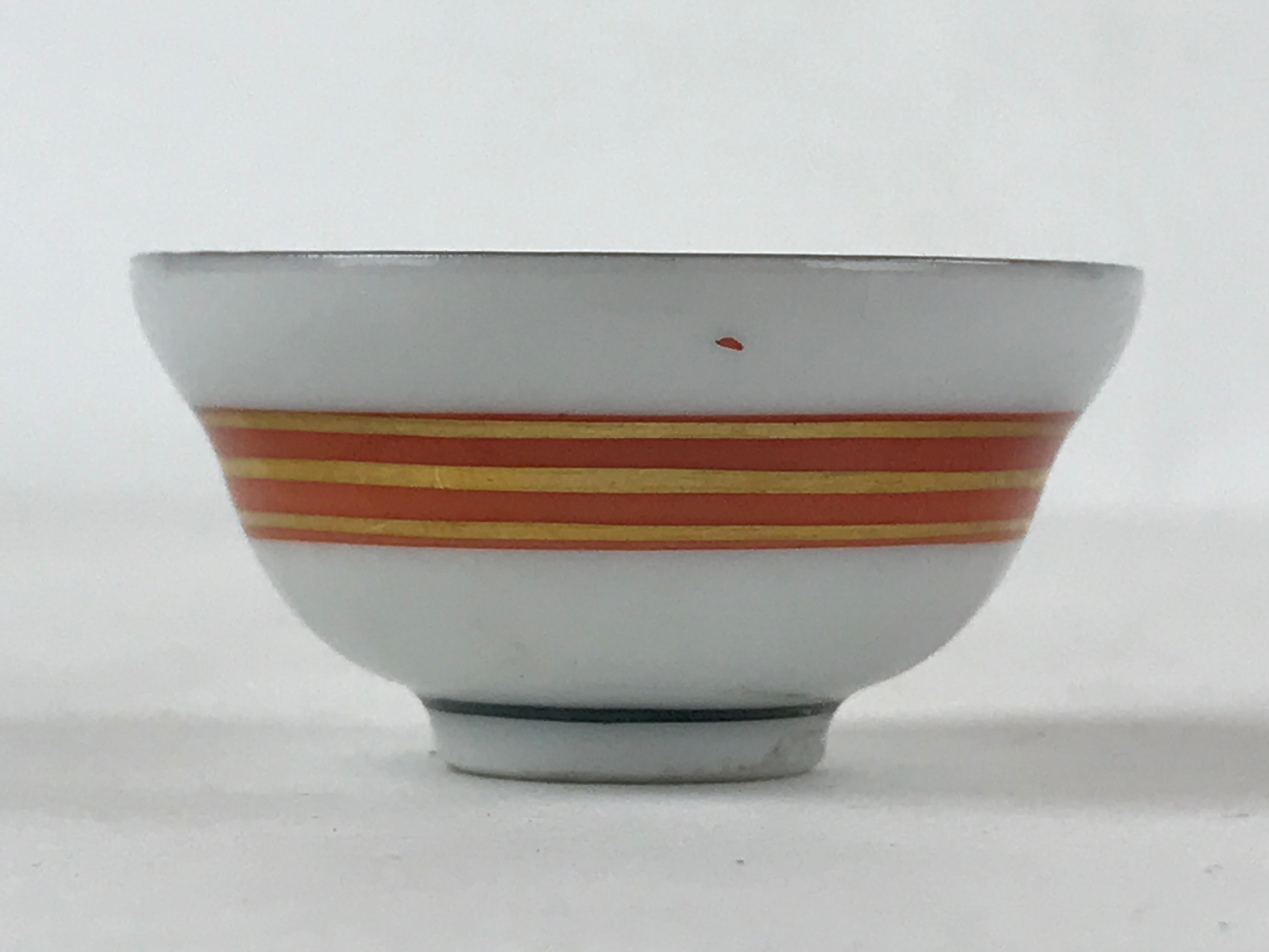 Japanese Kutani Ware Porcelain Sake Cup Vtg Tsubomi Ochoko Gold Flowers G111