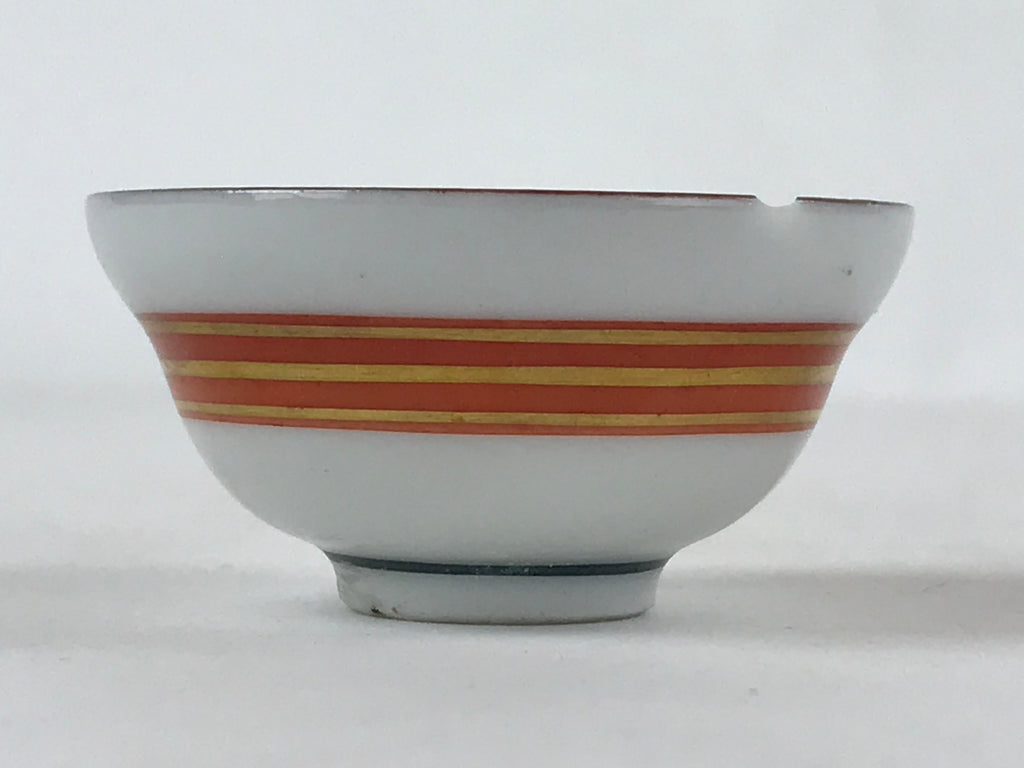 Japanese Kutani Ware Porcelain Sake Cup Vtg Tsubomi Ochoko Gold Flowers G111