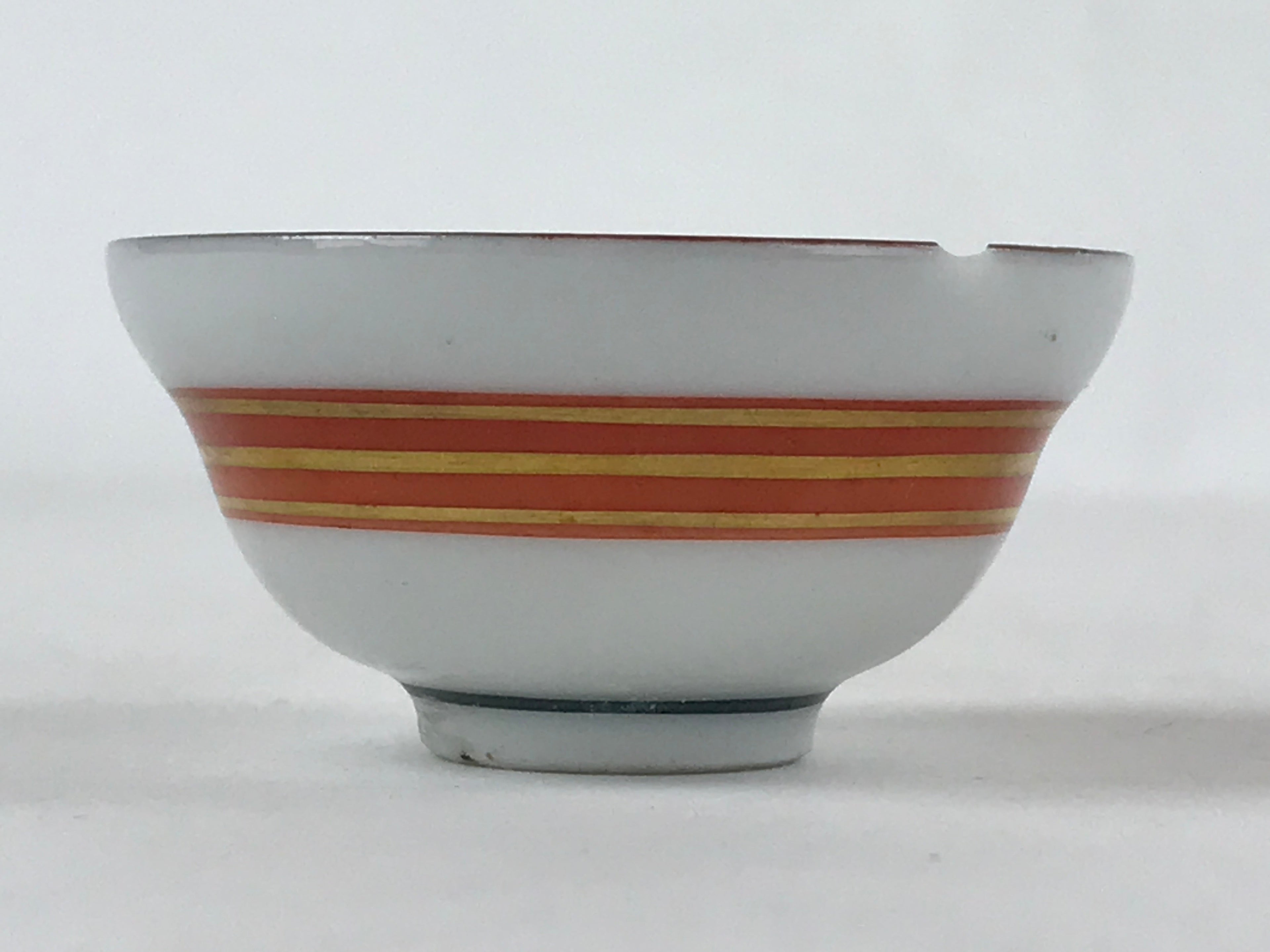 Japanese Kutani Ware Porcelain Sake Cup Vtg Tsubomi Ochoko Gold Flowers G111