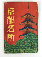 Japanese Kyoto Tourist Souvenir Photo Card Set Vtg Temple Paper Blue White P422