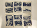 Japanese Kyoto Tourist Souvenir Photo Card Set Vtg Temple Paper Blue White P422