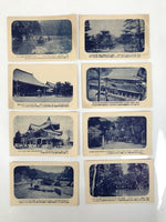 Japanese Kyoto Tourist Souvenir Photo Card Set Vtg Temple Paper Blue White P422