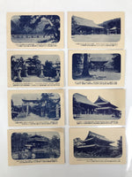 Japanese Kyoto Tourist Souvenir Photo Card Set Vtg Temple Paper Blue White P422