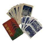 Japanese Kyoto Tourist Souvenir Photo Card Set Vtg Temple Paper Blue White P422