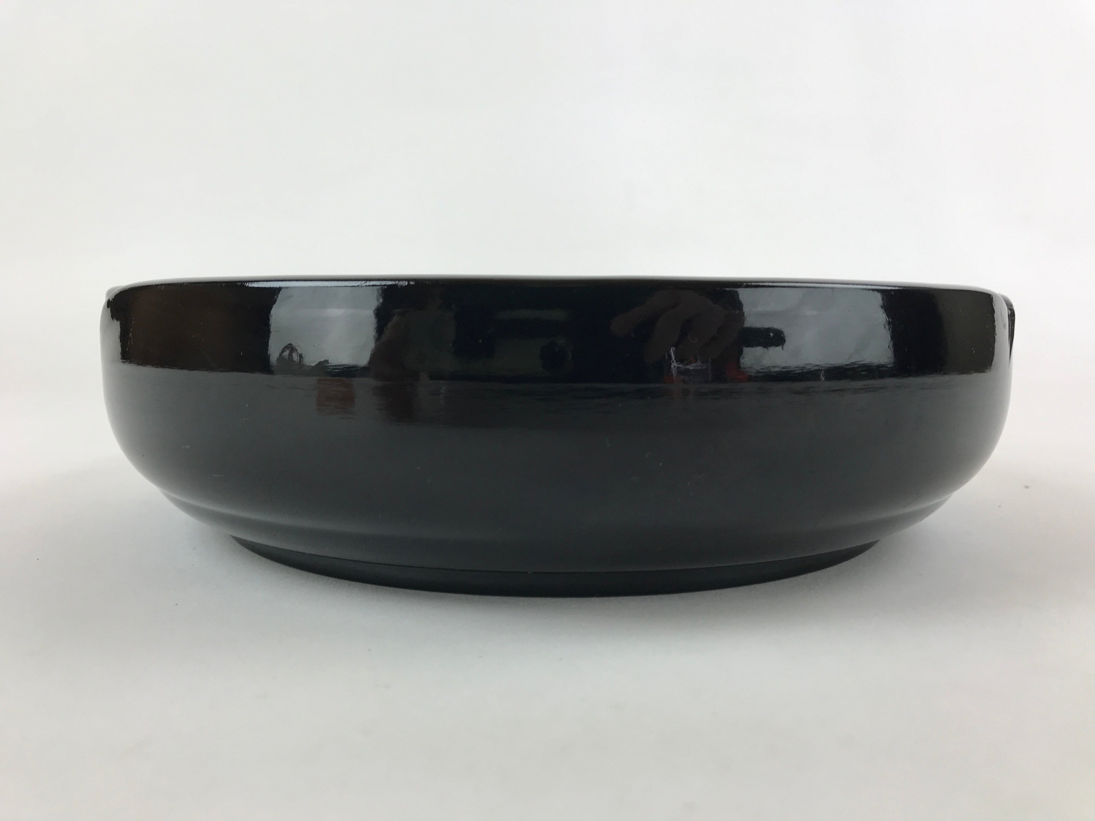 Japanese Lacquer Imitation Round Serving Plate Vtg Red Black Gold Cranes L32