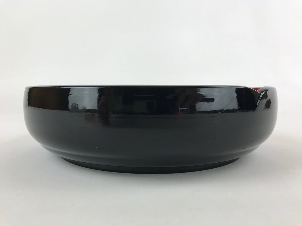 Japanese Lacquer Imitation Round Serving Plate Vtg Red Black Gold Cranes L32