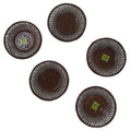 Japanese Lacquer Rantai Bamboo Drink Saucers Vtg Chataku Coaster 5pc Brown L377