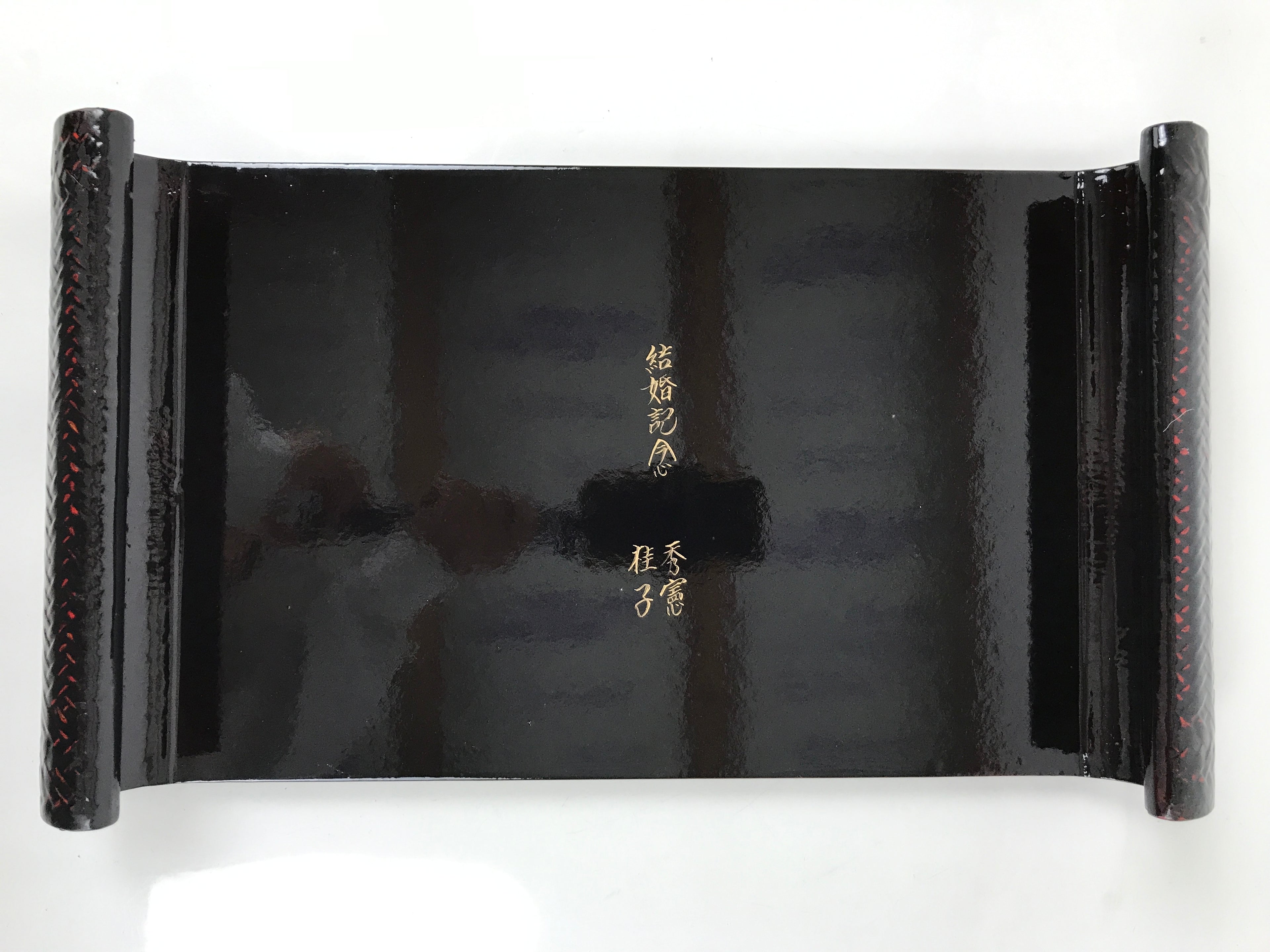 Japanese Lacquer Rantai Bamboo Flower Vase Stand Vtg Kadai Ikebana Bonsai LWB114