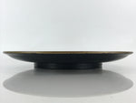 Japanese Lacquer Replica Large Serving Tray Vtg Koi Carp Obon Black Round L14