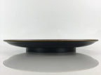 Japanese Lacquer Replica Large Serving Tray Vtg Koi Carp Obon Black Round L14
