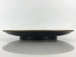 Japanese Lacquer Replica Large Serving Tray Vtg Koi Carp Obon Black Round L14