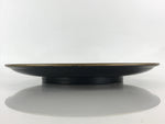 Japanese Lacquer Replica Large Serving Tray Vtg Koi Carp Obon Black Round L14