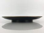 Japanese Lacquer Replica Large Serving Tray Vtg Koi Carp Obon Black Round L14
