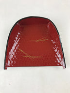 Japanese Lacquer Replica Makie Serving Tray Vtg Winnowing Basket Obon Red LWB65