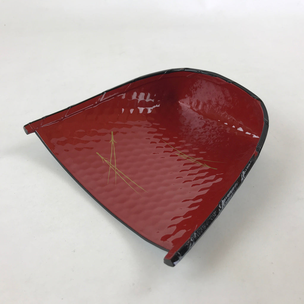 Japanese Lacquer Replica Makie Serving Tray Vtg Winnowing Basket Obon Red LWB65