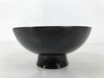 Japanese Lacquer Replica Resin Rice Bowl Owan Vtg Nimono Dish Dark Brown LB165
