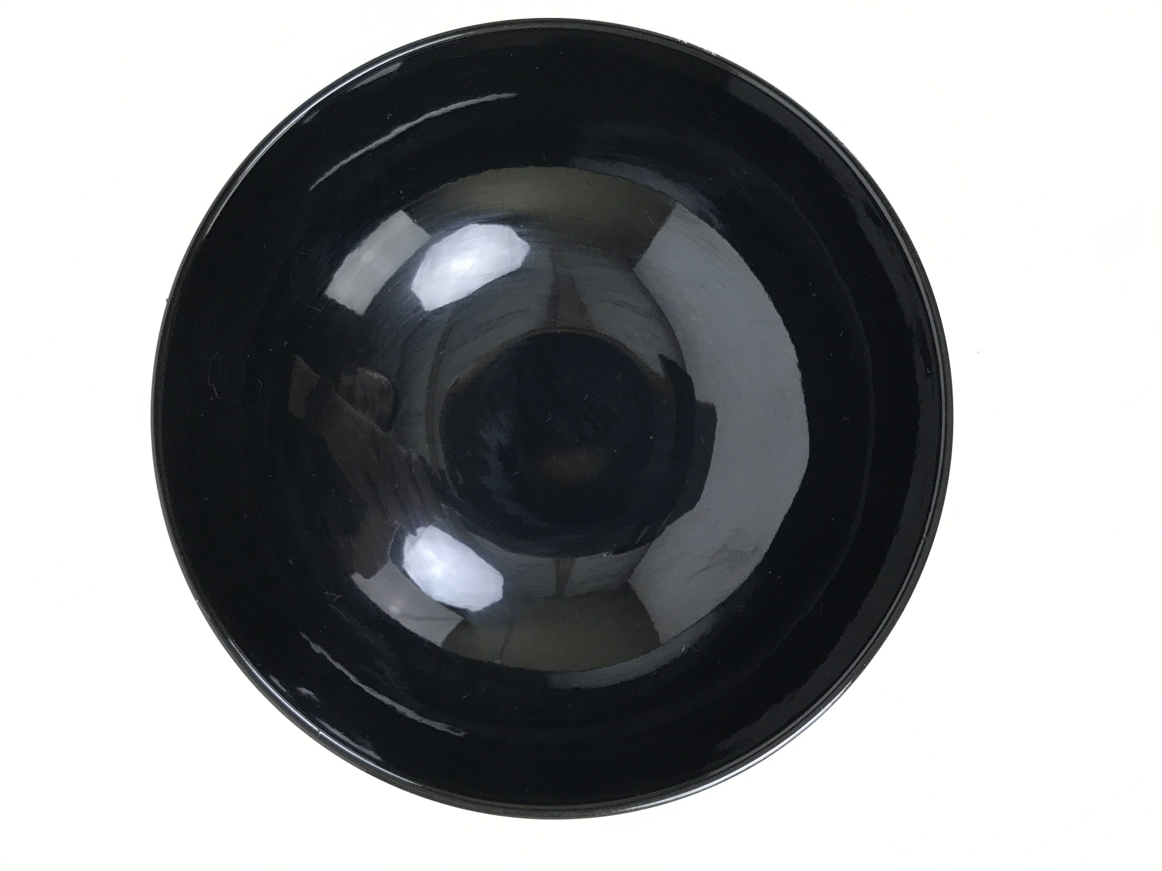 Japanese Lacquer Replica Resin Rice Bowl Owan Vtg Nimono Dish Dark Brown LB165