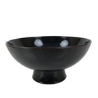 Japanese Lacquer Replica Resin Rice Bowl Owan Vtg Nimono Dish Dark Brown LB165