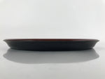 Japanese Lacquer Replica Resin Serving Tray Vtg Small Round Obon Brown L149