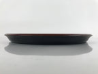 Japanese Lacquer Replica Resin Serving Tray Vtg Small Round Obon Brown L149