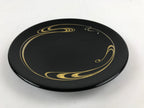 Japanese Lacquer Replica Round Serving Tray Vtg Water Ripple Ryusui Resin L18