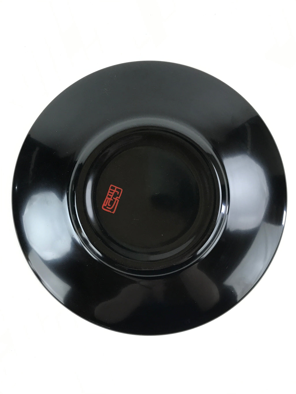 Japanese Lacquer Replica Round Serving Tray Vtg Water Ripple Ryusui Resin L18