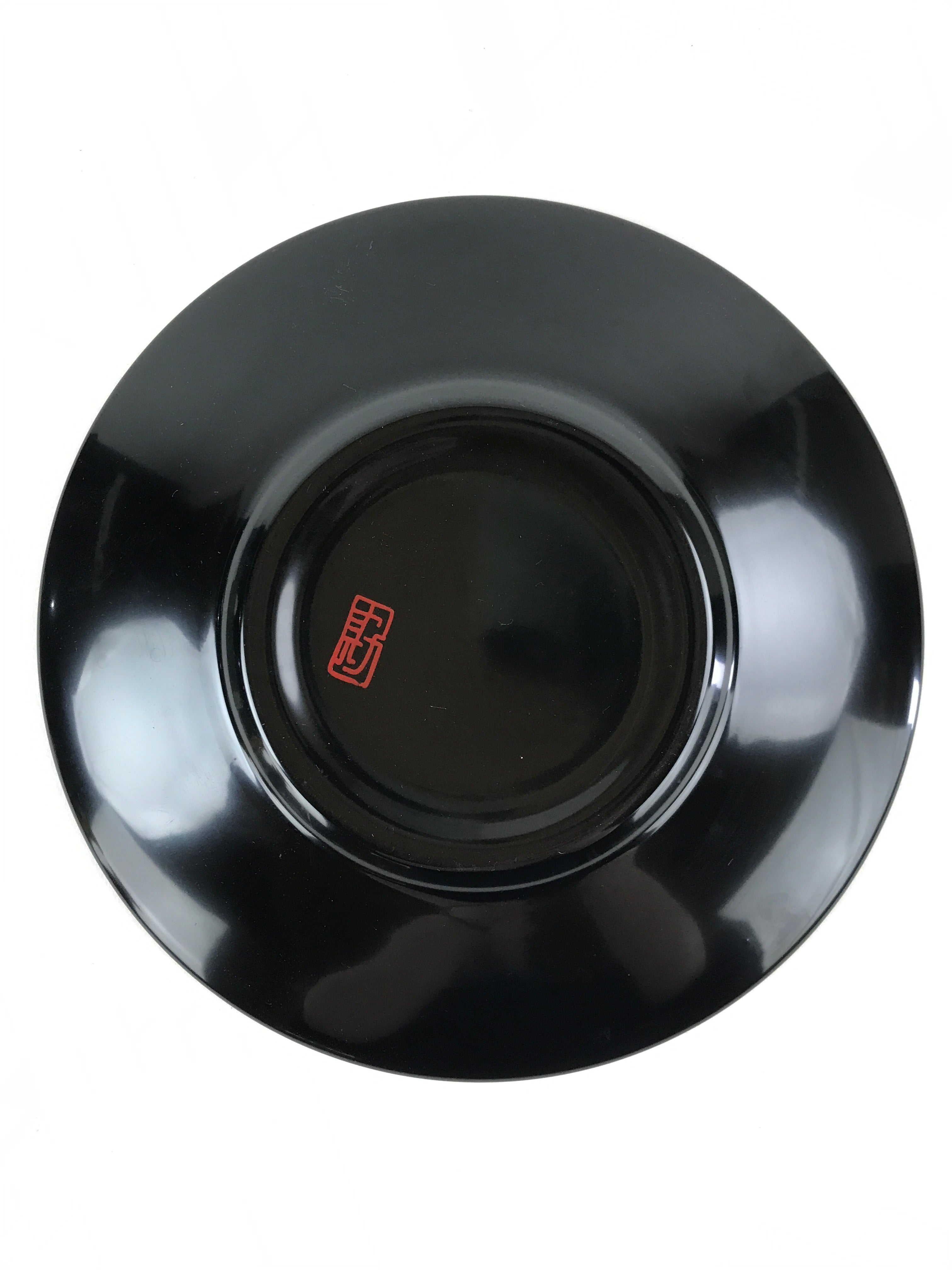 Japanese Lacquer Replica Round Serving Tray Vtg Water Ripple Ryusui Resin L18