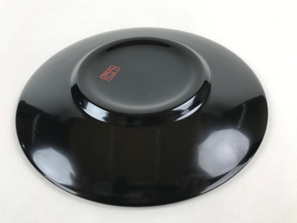 Japanese Lacquer Replica Round Serving Tray Vtg Water Ripple Ryusui Resin L18