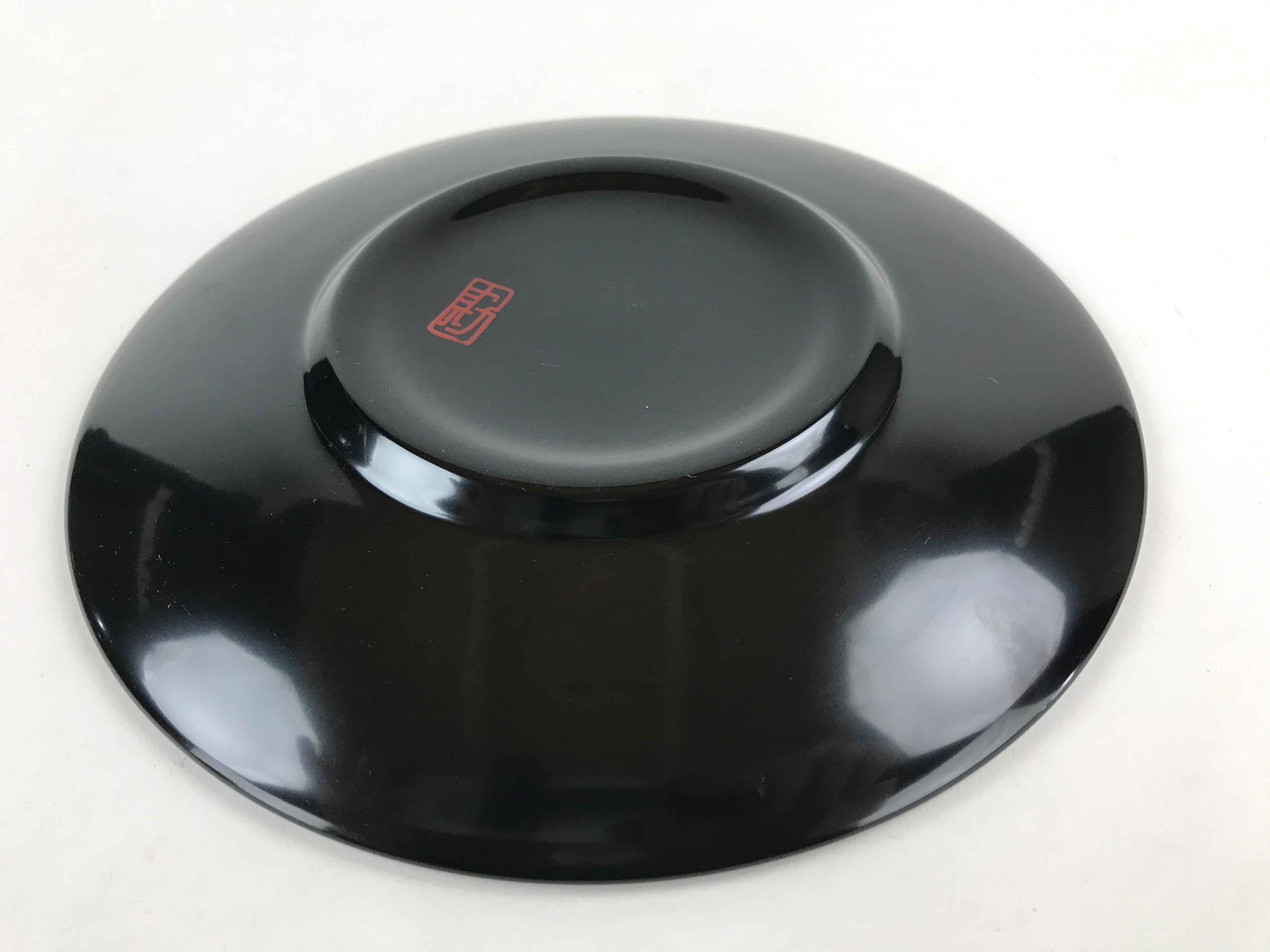 Japanese Lacquer Replica Round Serving Tray Vtg Water Ripple Ryusui Resin L18