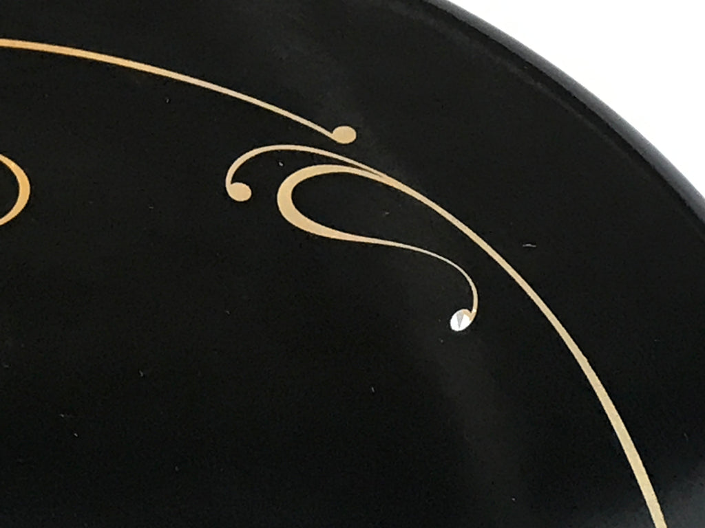 Japanese Lacquer Replica Round Serving Tray Vtg Water Ripple Ryusui Resin L18