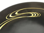 Japanese Lacquer Replica Round Serving Tray Vtg Water Ripple Ryusui Resin L18