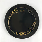 Japanese Lacquer Replica Round Serving Tray Vtg Water Ripple Ryusui Resin L18