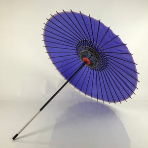 Japanese Lacquer Umbrella Parasol Vtg Wagasa Maigasa Geisha Fabric Blue JK773