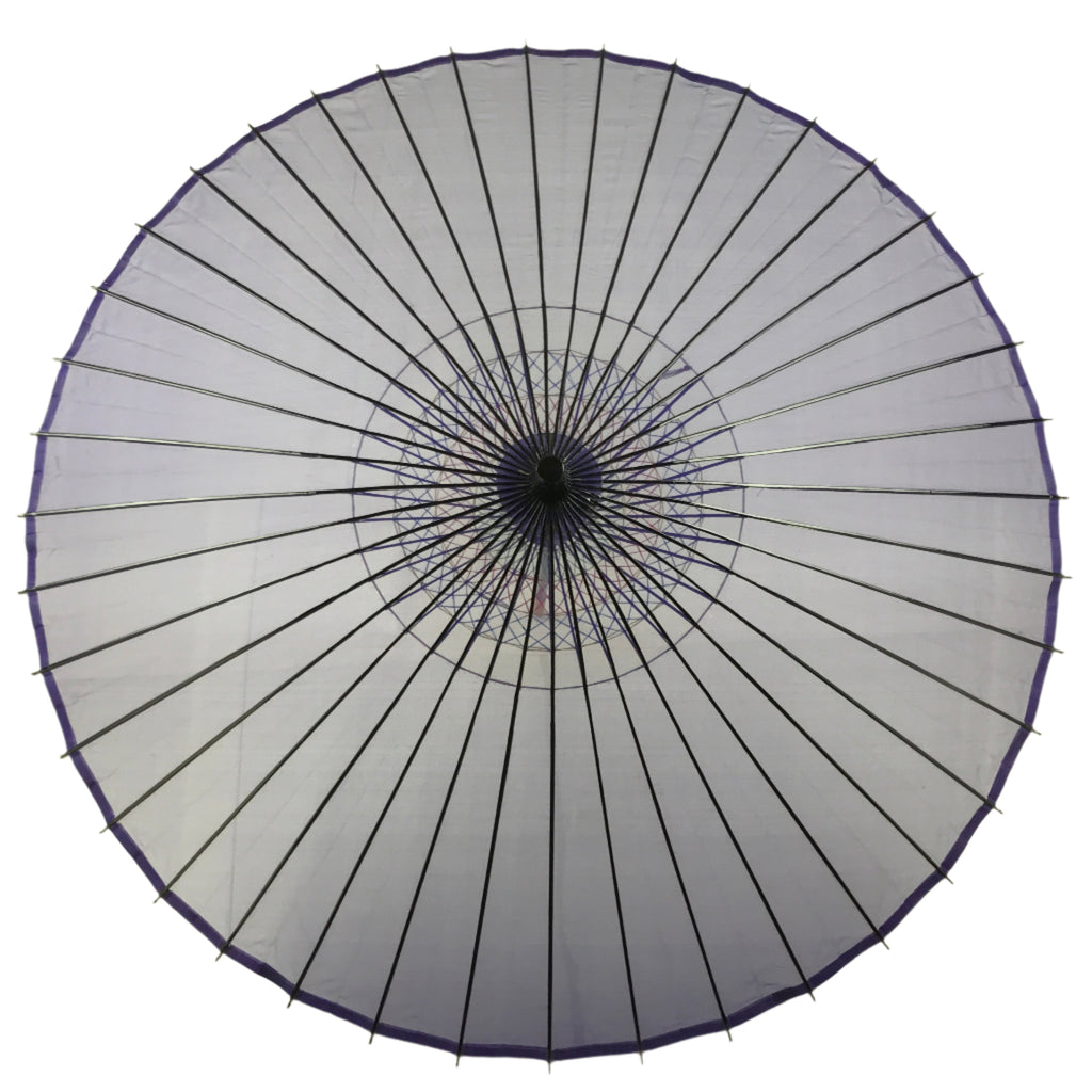 Japanese Lacquer Umbrella Parasol Vtg Wagasa Maigasa Geisha Fabric Purple JK857