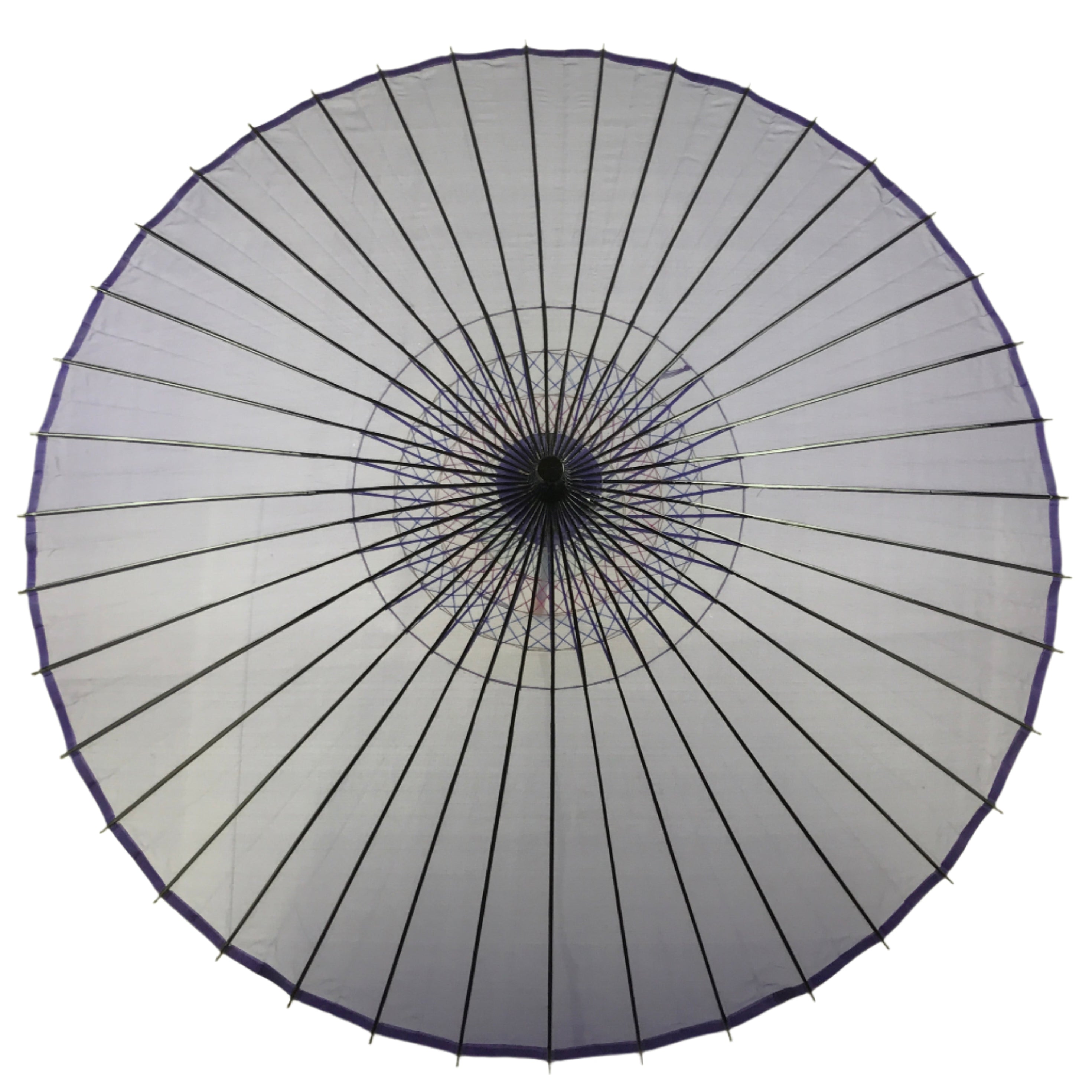 Japanese Lacquer Umbrella Parasol Vtg Wagasa Maigasa Geisha Fabric Purple JK857