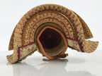 Japanese Lacquer Wood Boxed Kabuto Samurai Helmet Vtg Display Gold Dragon ID660