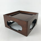 Japanese Lacquer Wood Cut-Out Table Vtg Ozen Honkataji Nashiji Storage Box LWB63