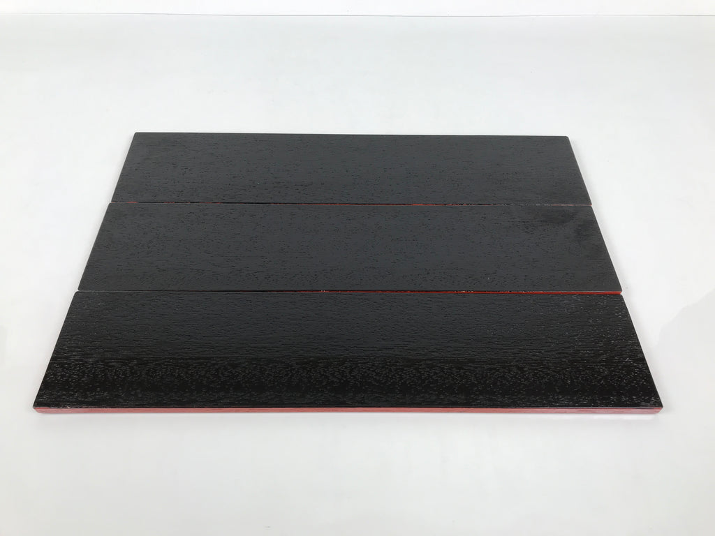 Japanese Lacquer Wood Flower Vase Stand Vtg Kadai Board Ikebana Black Red WT595