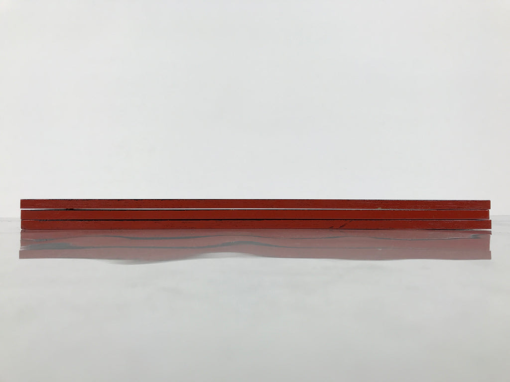 Japanese Lacquer Wood Flower Vase Stand Vtg Kadai Board Ikebana Black Red WT595