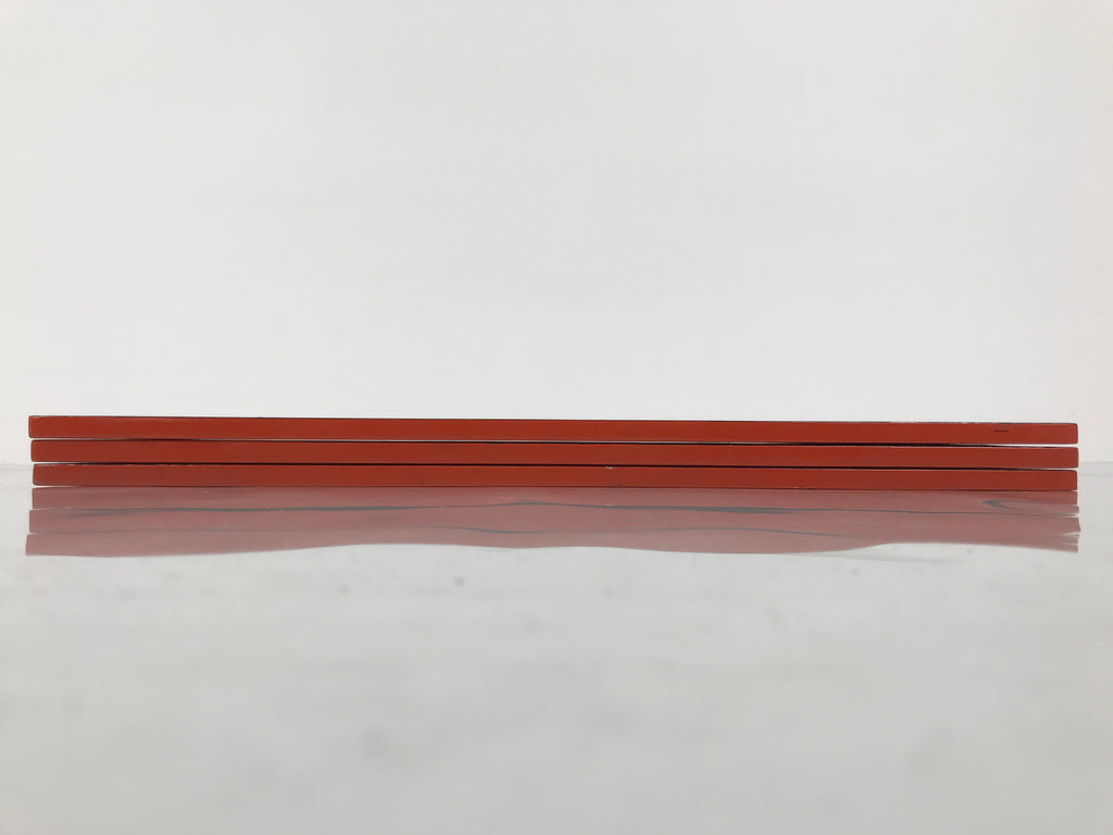 Japanese Lacquer Wood Flower Vase Stand Vtg Kadai Board Ikebana Black Red WT596