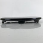Japanese Lacquer Wood Flower Vase Stand Vtg Oval Black Kadai Ikebana WT540