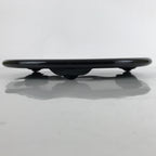 Japanese Lacquer Wood Flower Vase Stand Vtg Oval Black Kadai Ikebana WT540