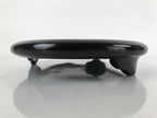 Japanese Lacquer Wood Flower Vase Stand Vtg Oval Makie Waves Kadai Ikebana WT516