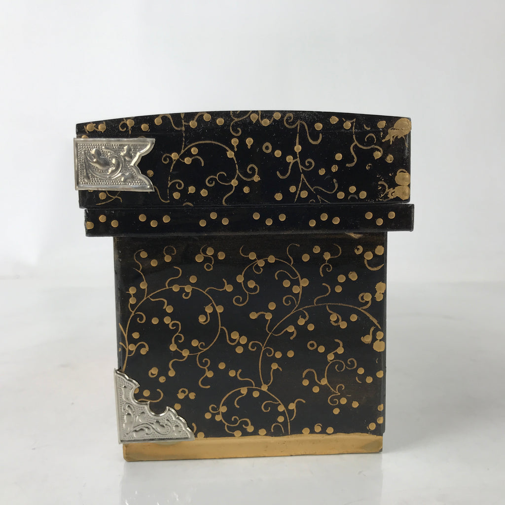 Japanese Lacquer Wood Hina Doll Chest Nagamochi Vtg Girls Day Makie Gold ID618