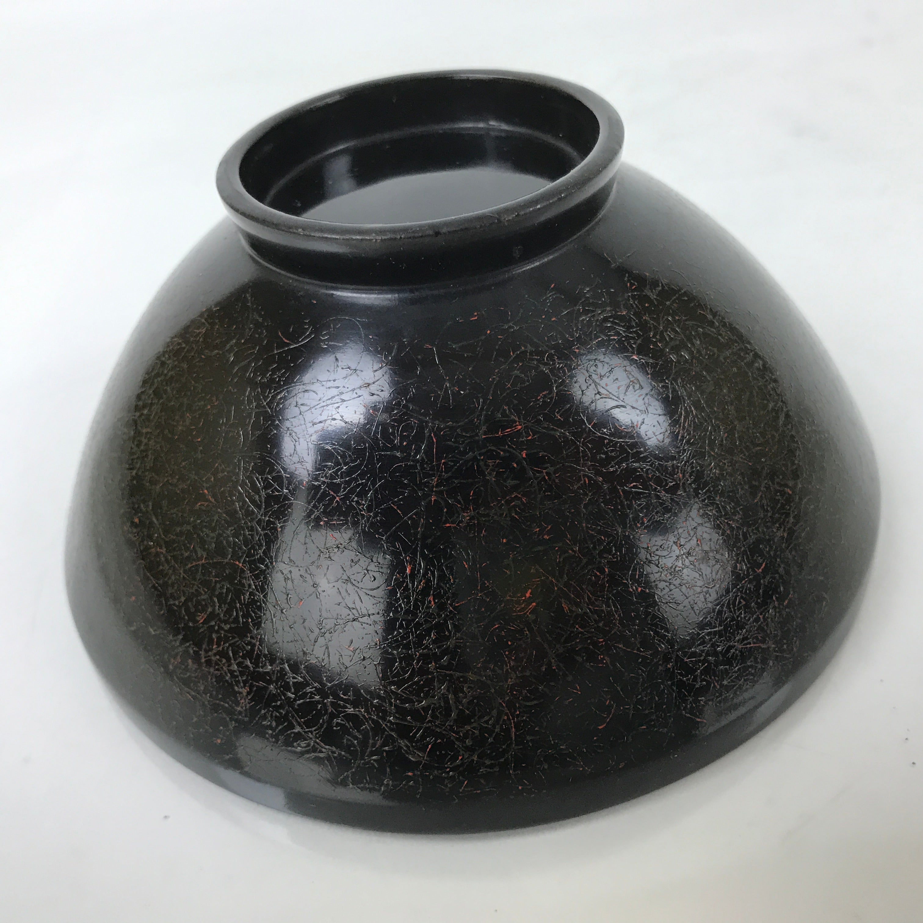 Japanese Lacquer Wood Lidded Bowl Nimonowan Vtg Makie Bird Black Gold LB122